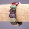 Reduziert. Armband aus einer Auswahl natürlicher Steine, Glieder 18×14 mm ±, Länge 18 cm, auf elastischem Band