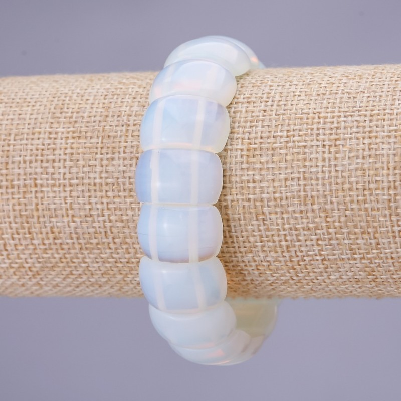 Mondstein-Armband, 12×20 mm, auf elastischer Schnur