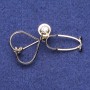 Brosche Stethoskop, schwarzer Emaille, Strass, goldfarbenes Metall, 24 × 25 mm