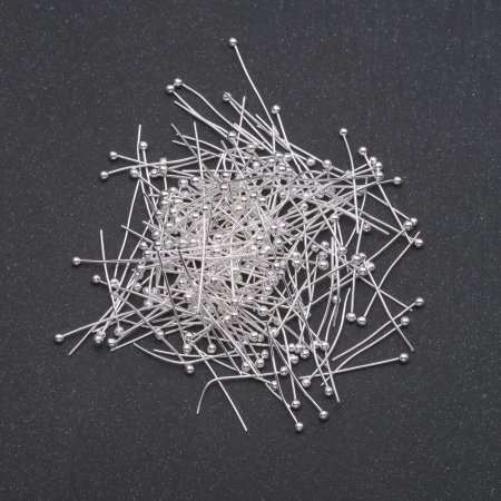 Kugelkopfstifte aus hellem Metall, Länge 20 mm, 10 g