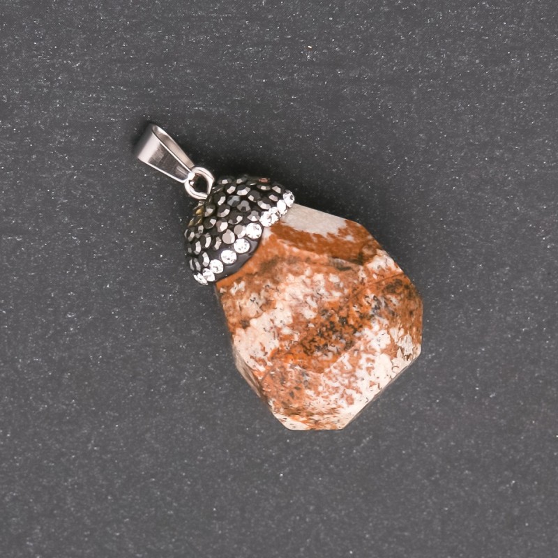 Anhänger „Eichel“ aus Landschaftsjaspis 32×20 mm (±)