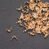 Froschverschluss für Perlen aus goldfarbenem Metall, 7×4 mm (±), Verpackung ca. 10 g (±) 140 Stück