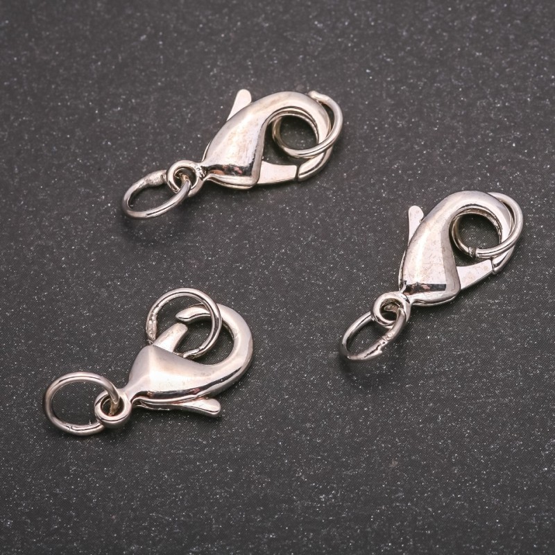 Karabiner-Verschluss 11×19 mm, silberfarbenes Metall