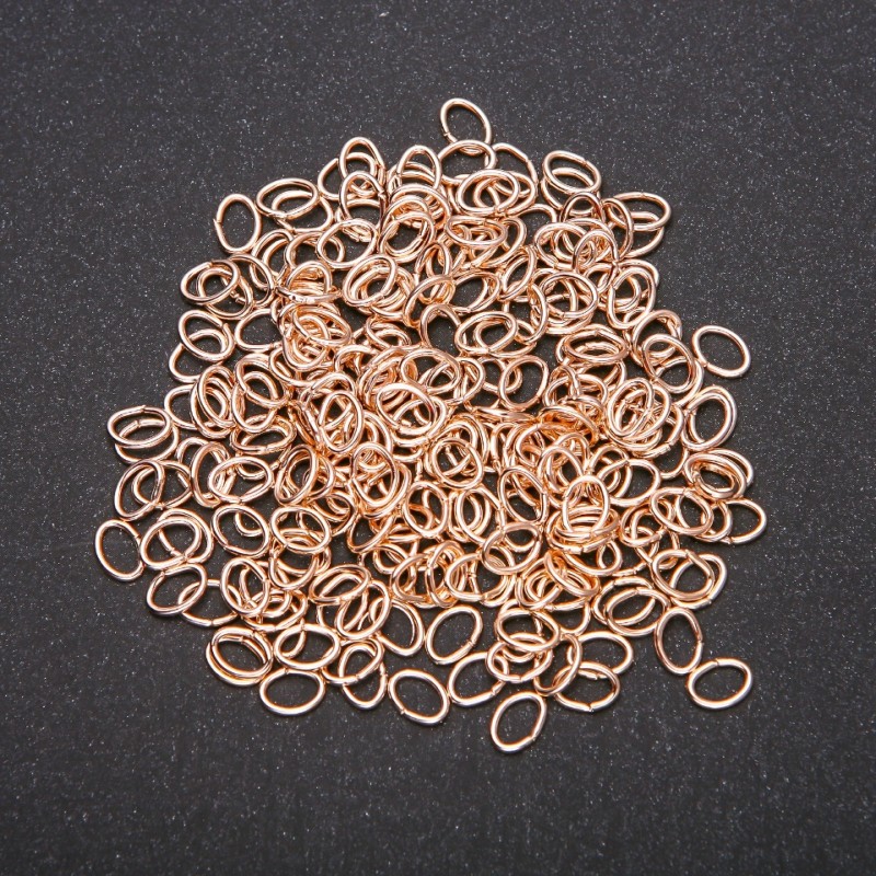 Oval-Verbindungsringe, 5×7 mm, Packung 20 g, Goldfarbe