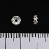 Rondell-Abstandshalter mit weißen Strasssteinchen, silberfarben, 5 mm, 100 Stück