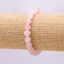 Elastikarmband aus Rosenquarz, glatte Kugeln, Durchmesser 8,5 mm+