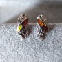Filigrane Ohrstecker mit Opal, silberfarben / 20×10 mm
