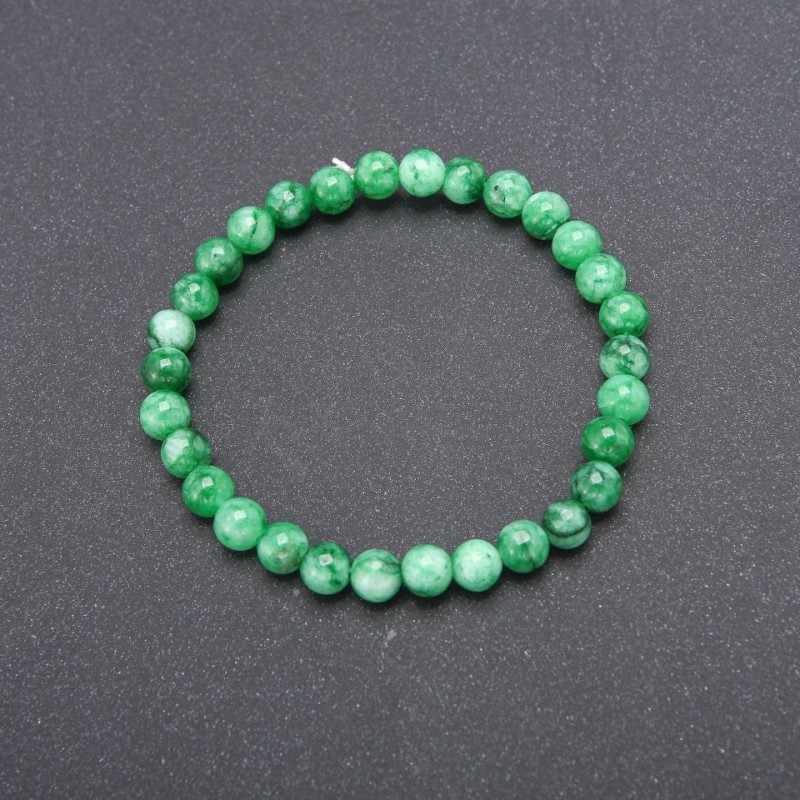 Armband aus Chrysopras, künstlich, elastisch, glatte Kugeln, Durchmesser ca. 6 mm, Umfang ca. 18 cm