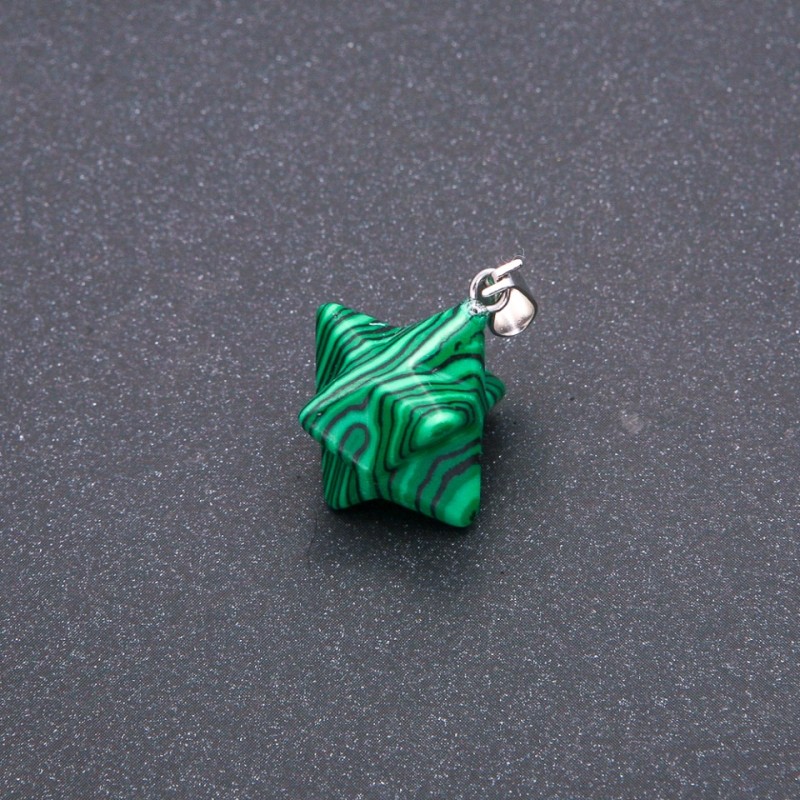 Anhänger Merkaba aus Malachit 10×10 mm