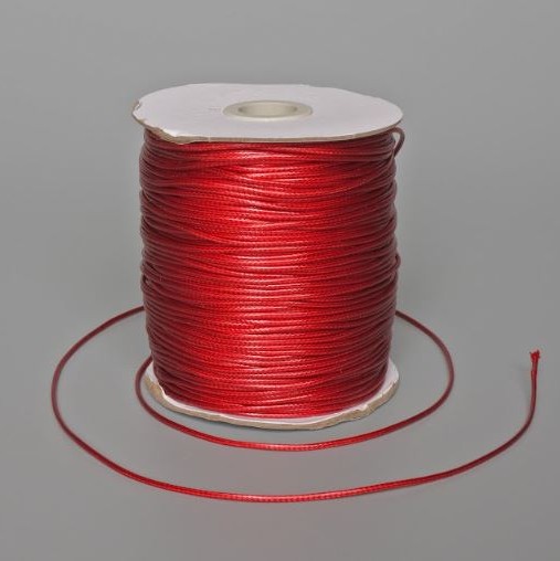 Rote gewachste Schnur, Durchmesser 1,5 mm, Spule, Länge 150 m