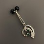 Silberfarbene Clip-Brosche mit Anhänger für Schals, ±6 cm