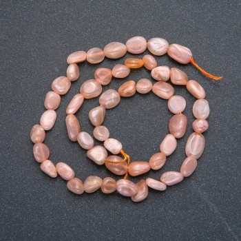 Perlen auf Schnur aus natürlichem Selenit, facettierte Perlen, Durchmesser 10 × 7 mm, Länge ca. 40 cm +