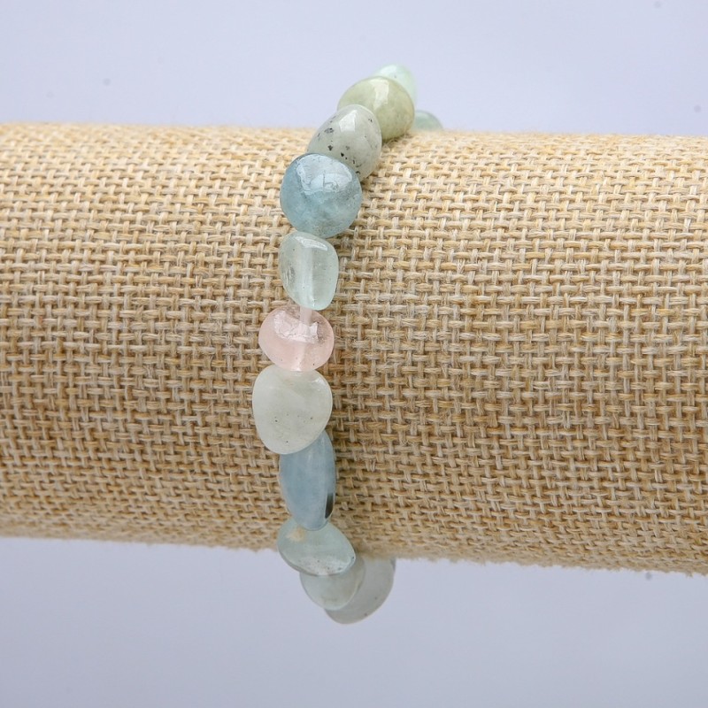 Morganit-Armband mit Elastikband