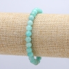 Elastisches Armband aus Naturstein Amazonit, glatte Kugeln, Durchmesser 6 mm, Umfang 18 cm +