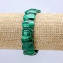 Elastisches Malachitarmband (gepresst) glatte Glieder 16×11 mm+