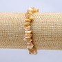 Armband aus elastischem Band – Beige Naturperlmutt-Nuggets, Durchmesser 7×5+