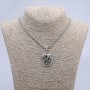 Anhänger Chamäleon 45×27 mm an Kette, Länge ca. 70 cm, silberfarbenes Metall