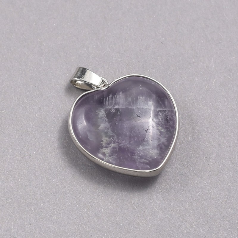 Herz-Anhänger aus Amethyst in silberner Fassung