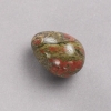 Souvenir-Ei aus Naturstein: Jaspis, Heliotrop, Unakit, Durchmesser 35 × 25 mm+