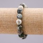 Elastisches Armband aus Moosachat, Durchmesser 10,5 mm+
