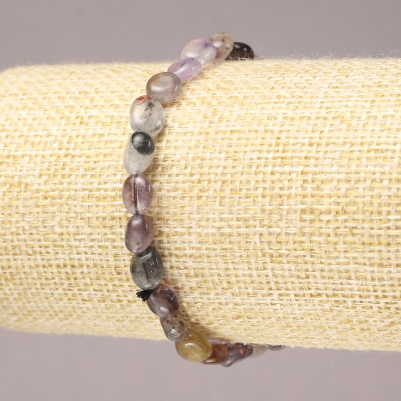 Elastikarmband aus natürlichem Amethyst, facettierte Perlen, Durchmesser 7×5 mm