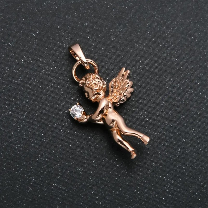 Anhänger Xuping Vergoldung 18K – Engel mit weißem Strassstein 30x15 mm +