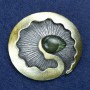 Brosche 'Element' silberfarbenes Metall mit Emaille und Tropfen 52 × 45 mm +