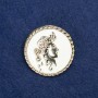 Kamee-Brosche aus goldfarbenem Metall und Emaille, 34 mm +