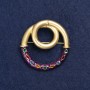 Brosche Akzent aus goldenem Metall und Emaille 45 mm +