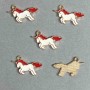 Schmuckzubehör Anhänger Einhorn Emaille – Form, 9 Stück, 22×12 mm