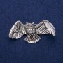 Brosche Eule 30×60 mm, silberfarbenes Metall