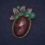 Brosche Akzent Amethystfarben, silberfarbig, 45×32 mm