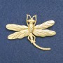 Brosche Libelle aus goldfarbenem Metall 75 × 55 mm +
