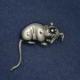 Brosche 'Ratte' aus Weißmetall 37 × 37 mm