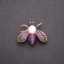 Brosche Schmetterling, violett emailliert, 33×28 mm, Gelbmetall
