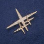 Brosche Stern goldfarbenes Metall mit Strasssteinen 52×40 mm