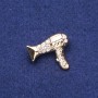 Brosche Föhn mit Strasssteinen – Goldfarbenes Metall, 24×28 mm