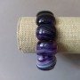 Elastisches Armband aus violettem Achat mit ovalen Steinen 18 × 25 mm (±)