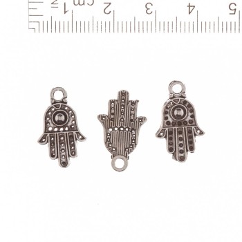 Schmuckzubehör Anhänger Hamsa Kugel in der Mitte "Niete" 20×12 cm Packung 20 g +- 35 Stück