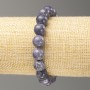 Elastisches Armband aus Amethyst-Imitat (Acryl) mit glatten Kugeln, Durchmesser ca. 10 mm, Länge ca. 18 cm