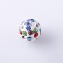 Shamballa-Perle, Durchmesser 10 mm, weiße Perle mit farbigen Strassfacetten, 9 Stück