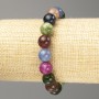 Armband aus Halbedelsteinen, glatte Kugeln, Durchmesser ca. 10 mm, Länge 18 cm (Stretch)