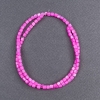 Tonierte Perlmuttperlen, himbeerfarbene Zylinderform, Durchmesser ca. 3,5 mm, Länge ca. 40 cm, auf Schnur