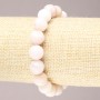 Elastisches Armband aus Rosaopal, glatte Kugeln, Durchmesser ca. 10 mm