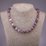 Amethystkette mit glatten Perlen, Durchmesser 10 mm, Länge 45 cm