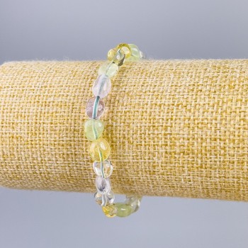 Armband assortiert aus Natursteinen, facettiert, Steine ca. 9 × 6 mm, Länge 18 cm (Stretch)