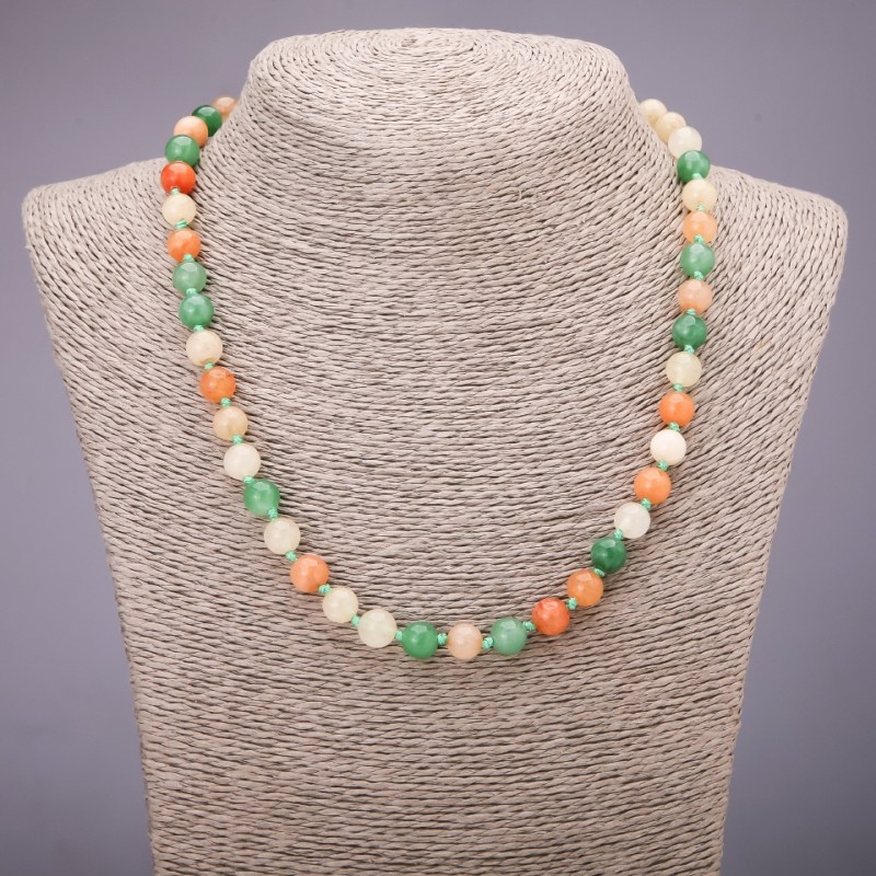 Kette 'Assortiment' (künstlich) glatte Kugeln, Durchmesser 8 mm, Länge 45 cm