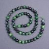 Zoisite-Perlen, natürlicher Stein, glatte Kugeln, Durchmesser ca. 6,5 mm, auf Schnur, Länge ca. 40 cm