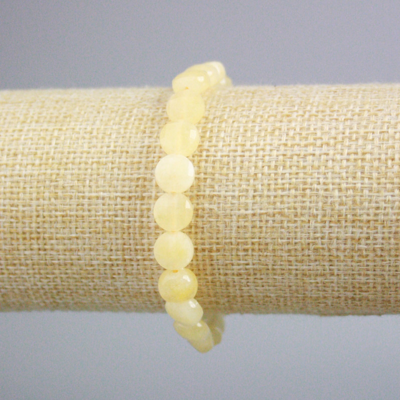 Armband Citrin – facettierte Münzen, Durchmesser 8,5 mm, Länge 18 cm, +/- (Elastik)