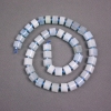 Aquamarin-Rondellperlen auf Schnur, Durchmesser ca. 9 × 7 mm ±, mit Seed-Beads, Durchmesser ca. 2 mm ±, Länge ca. 40 cm
